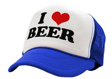 Load image into Gallery viewer, I HEART BEER - funny joke party gag - Vintage Retro Style Trucker Cap Hat - Five Panel Retro Style TRUCKER Cap
