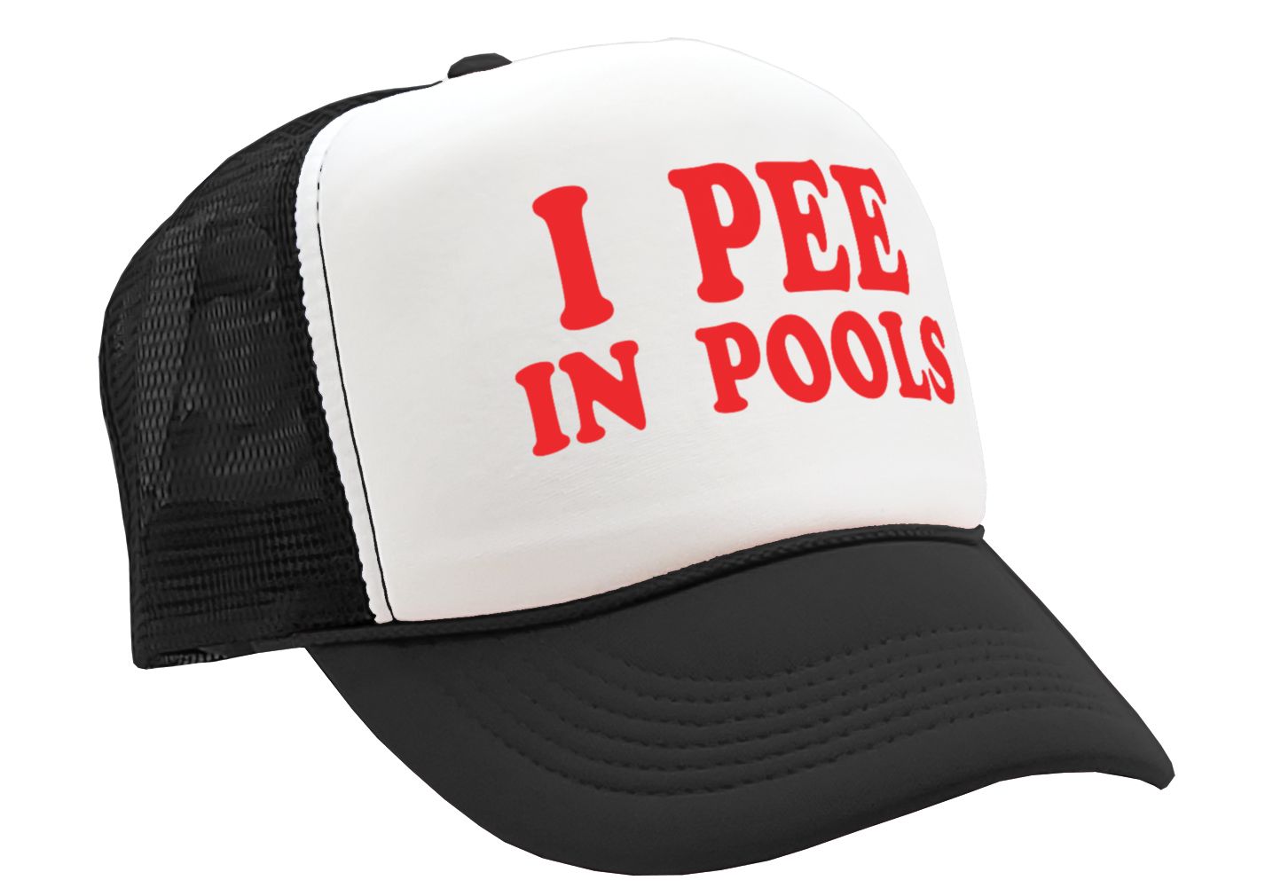 I Pee In Pools - Five Panel Retro Style TRUCKER Cap