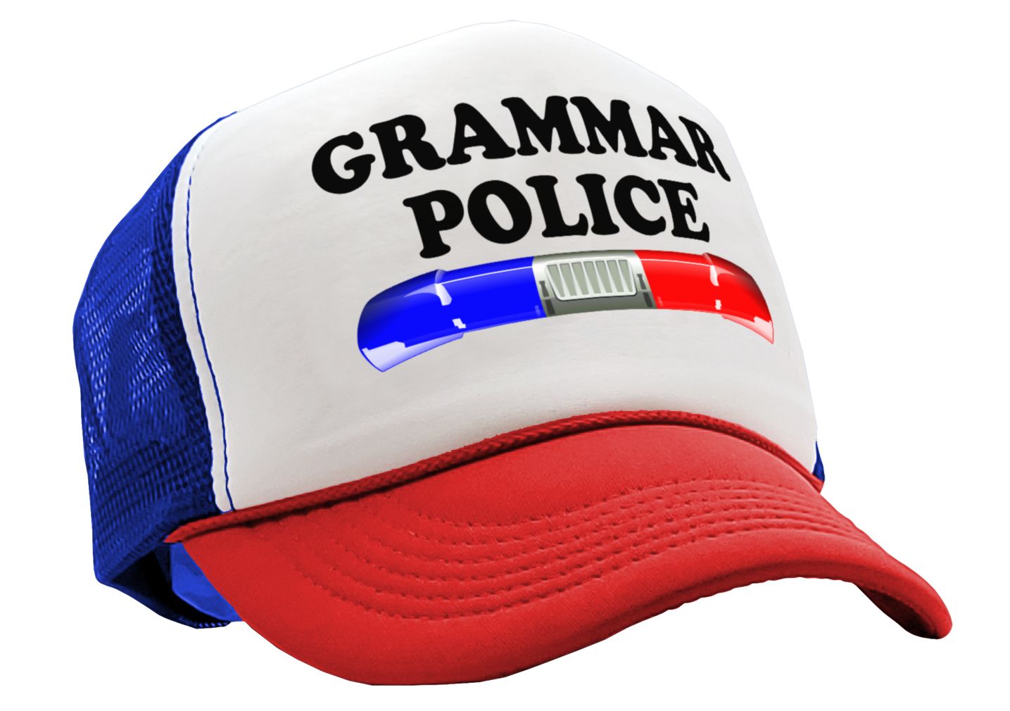 GRAMMAR POLICE - Five Panel Retro Style TRUCKER Cap