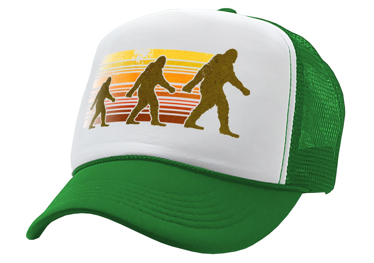 SASQUATCH WALKING - squatch hunter spookin - Vintage Retro Style Trucker Cap Hat - Five Panel Retro Style TRUCKER Cap