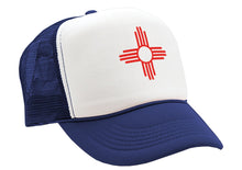 Load image into Gallery viewer, NEW MEXICO FLAG - zia symbol state flag - Adult Trucker Cap Hat - Five Panel Retro Style TRUCKER Cap
