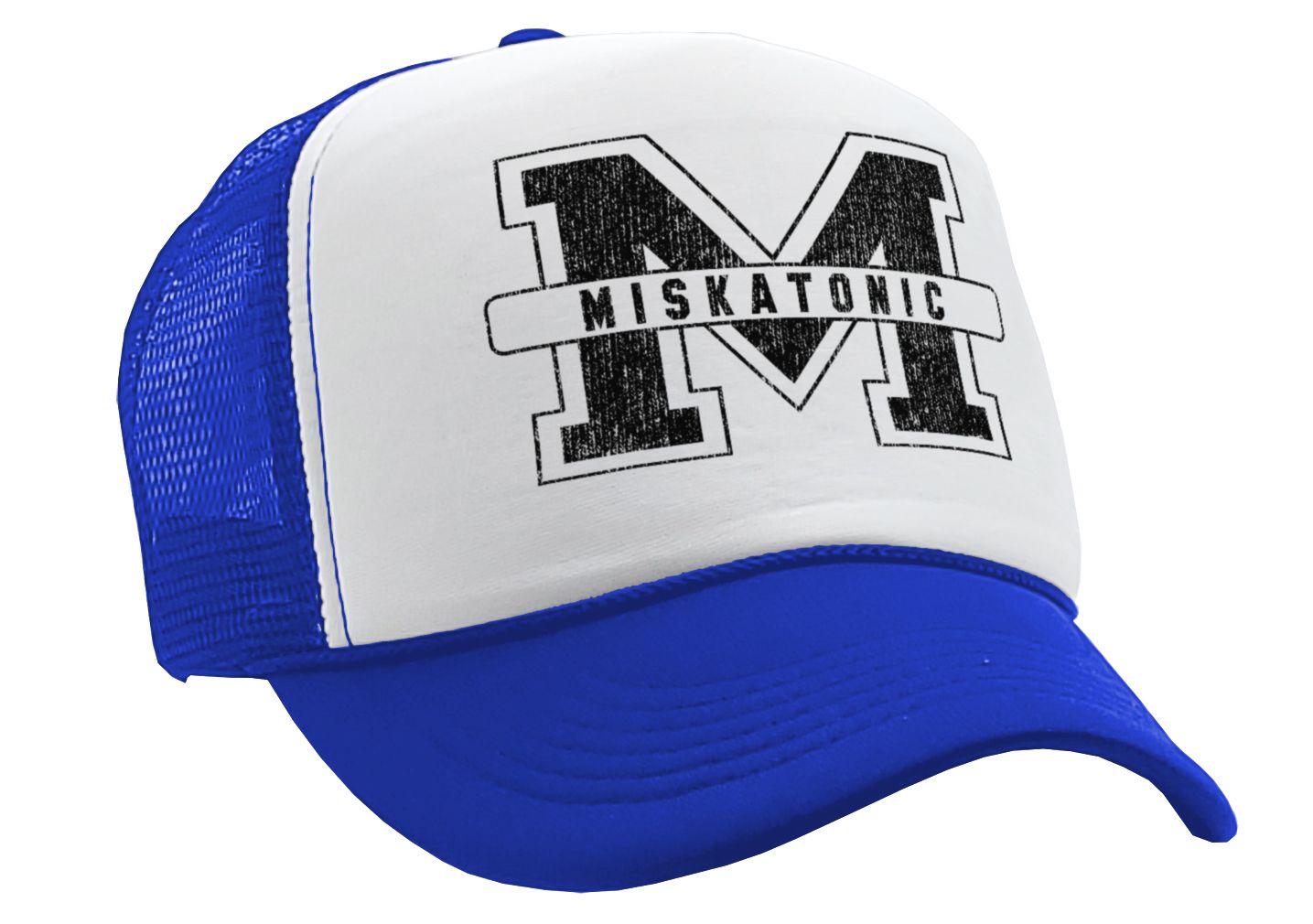 MISKATONIC - horror college university - Vintage Retro Style Trucker Cap Hat - Five Panel Retro Style TRUCKER Cap