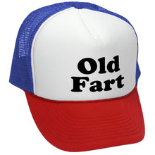 Load image into Gallery viewer, OLD FART - funny over the hill joke gag - Vintage Retro Style Trucker Cap Hat - Five Panel Retro Style TRUCKER Cap
