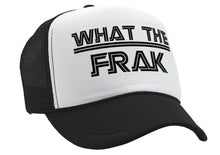 Load image into Gallery viewer, WHAT THE FRAK - galactica sci fi space 80&#39;s - Vintage Retro Style Trucker Cap Hat - Five Panel Retro Style TRUCKER Cap
