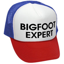 Load image into Gallery viewer, BIGFOOT EXPERT - sasquatch squatchin hunter - Adjustable Snap Back Trucker Cap Hat
