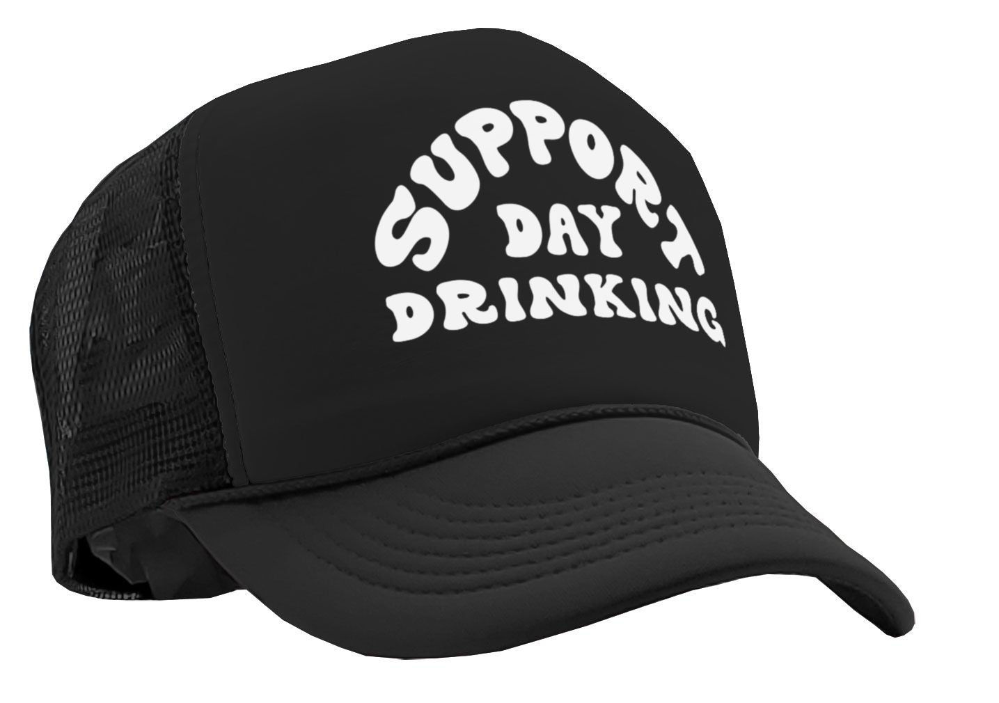 I Support Drinking During the Day - Vintage Retro Style Trucker Cap Hat - Five Panel Retro Style TRUCKER Cap