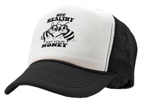 Load image into Gallery viewer, BEE HEALTHY - Eat Your Honey - Vintage Retro Style Trucker Cap Hat - Five Panel Retro Style TRUCKER Cap
