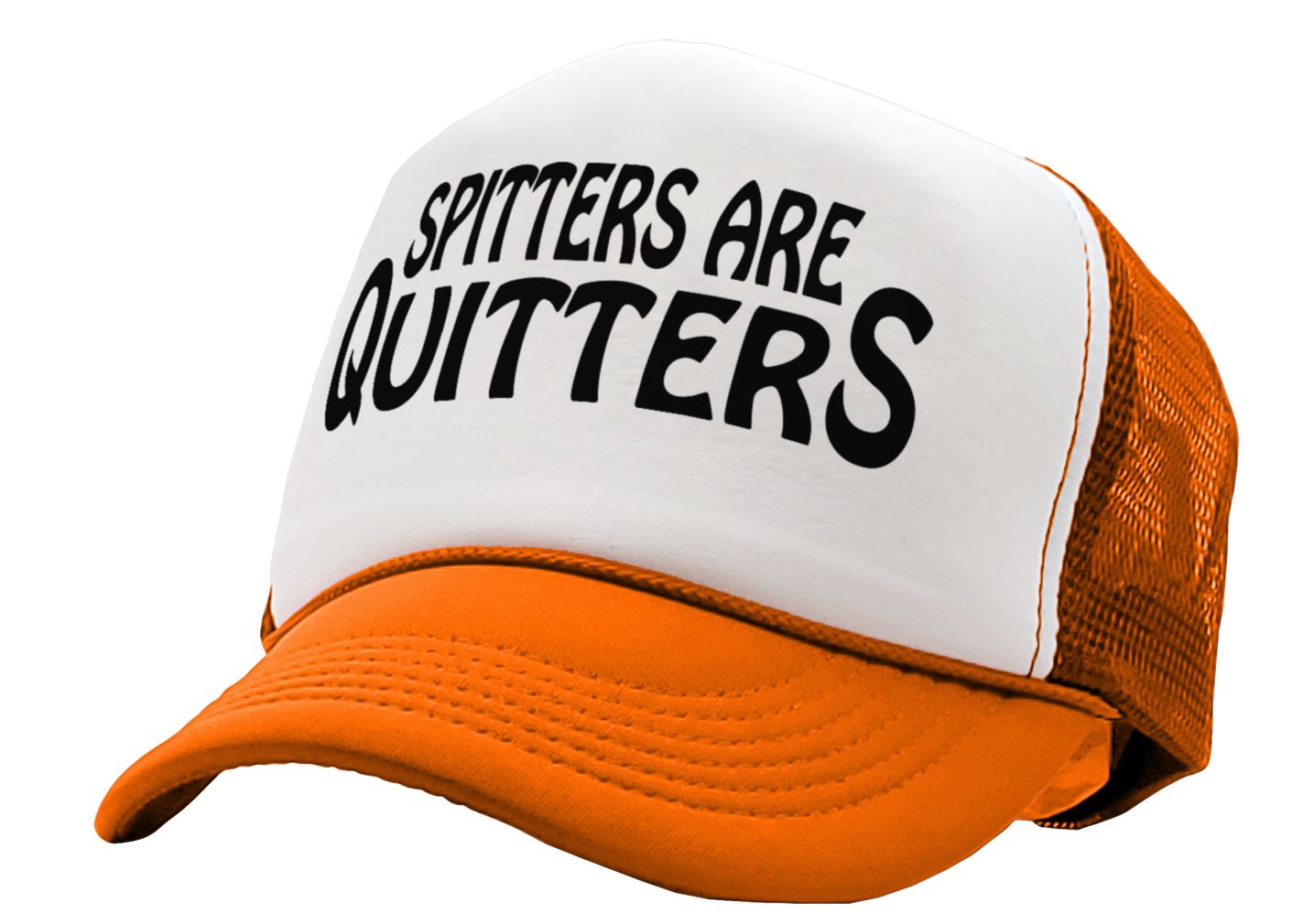 SPITTERS ARE QUITTERS - funny joke sexy - Vintage Retro Style Trucker Cap Hat - Five Panel Retro Style TRUCKER Cap