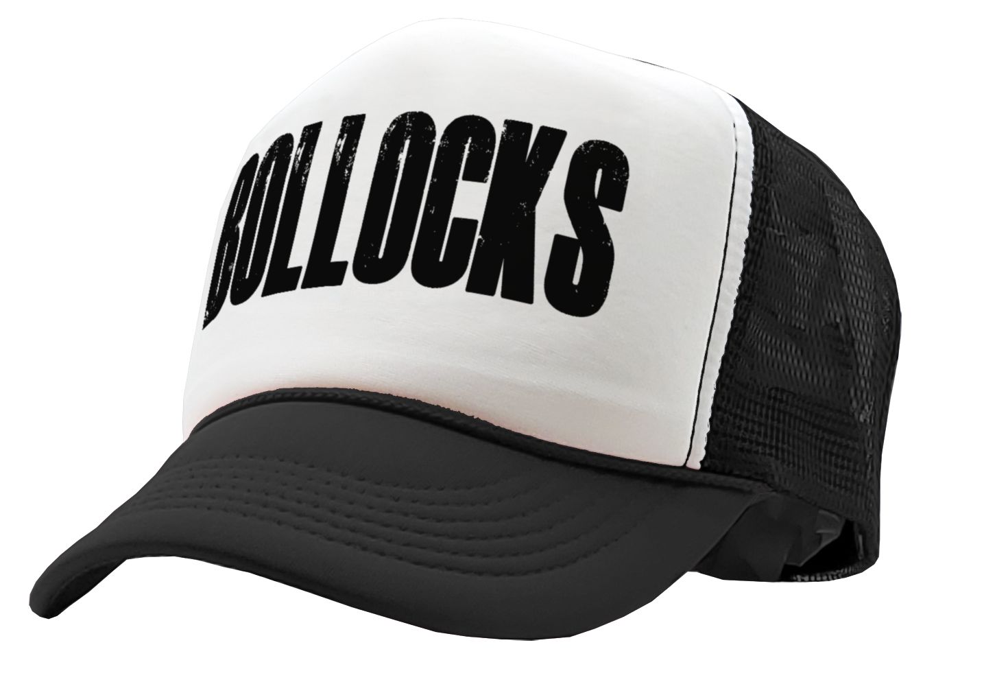 BOLLOCKS - british humor funny joke gag - Vintage Retro Style Trucker Cap Hat - Five Panel Retro Style TRUCKER Cap