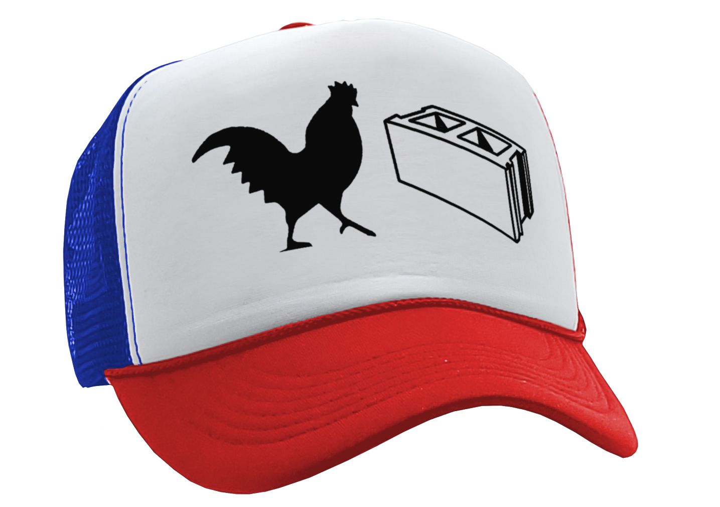 COCK BLOCK - funny sexy wingman joke gag - Vintage Retro Style Trucker Cap Hat - Five Panel Retro Style TRUCKER Cap