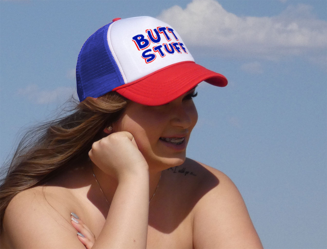 BUTT STUFF - Five Panel Retro Style TRUCKER Cap