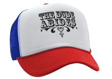 Load image into Gallery viewer, THE DUDE ABIDES - lebowski funny - Vintage Retro Style Trucker Cap Hat - Five Panel Retro Style TRUCKER Cap
