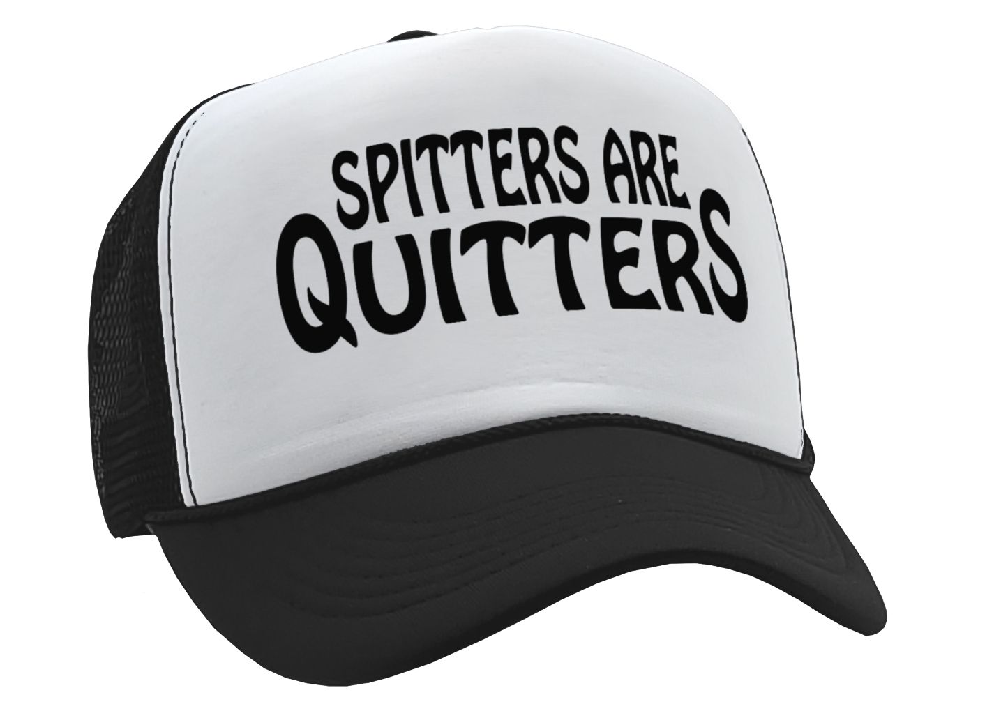 SPITTERS ARE QUITTERS - funny joke sexy - Vintage Retro Style Trucker Cap Hat - Five Panel Retro Style TRUCKER Cap