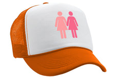 Load image into Gallery viewer, GIRL ON GIRL - lgbtq gay rights lesbian - Vintage Retro Style Trucker Cap Hat - Five Panel Retro Style TRUCKER Cap
