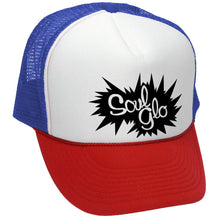 Load image into Gallery viewer, Soul Glo Trucker Hat - Mesh Cap - Five Panel Retro Style TRUCKER Cap
