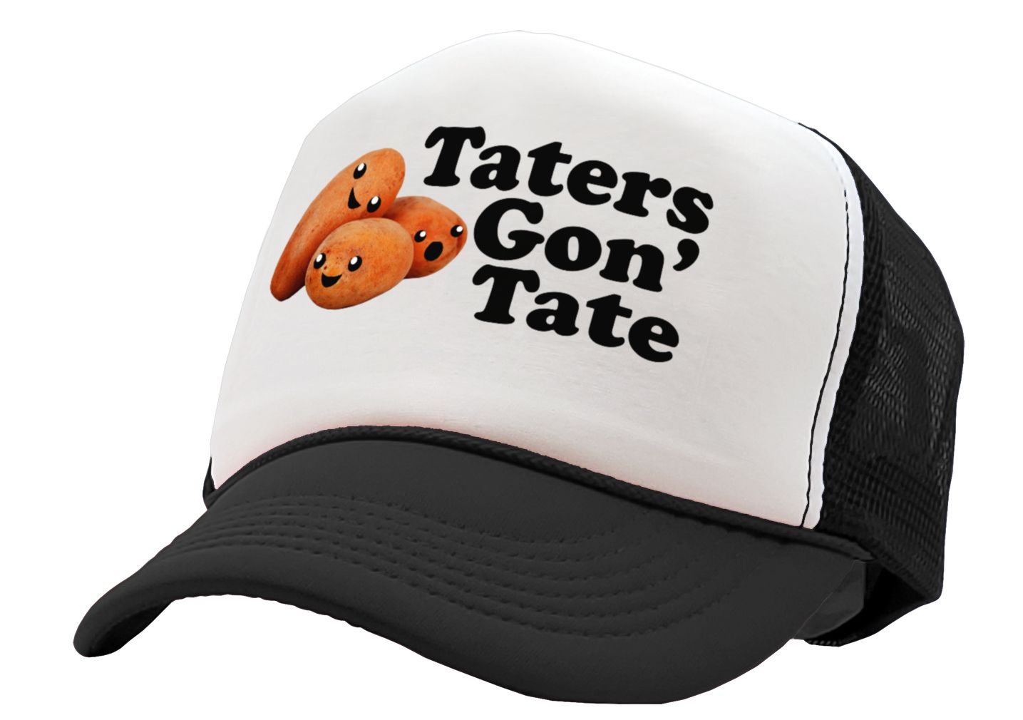 TATERS GON' TATE - funny joke gag gift hat - Vintage Retro Style Trucker Cap Hat - Five Panel Retro Style TRUCKER Cap