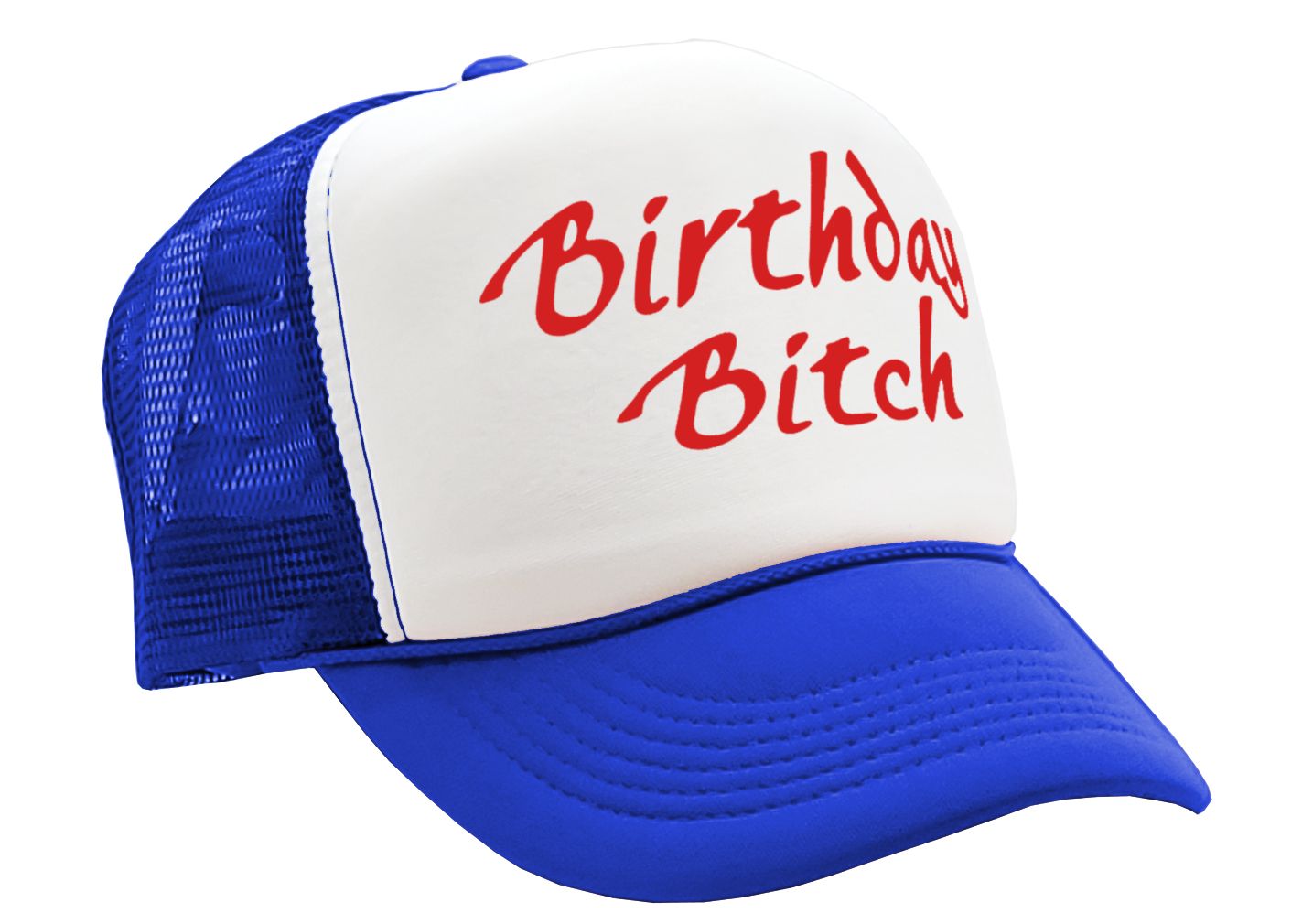 BIRTHDAY BITCH - funny gift party prank joke - Vintage Retro Style Trucker Cap Hat - Five Panel Retro Style TRUCKER Cap