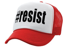 Load image into Gallery viewer, RESIST - hashtag resistance movement fight - Vintage Retro Style Trucker Cap Hat - Five Panel Retro Style TRUCKER Cap
