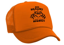 Load image into Gallery viewer, BEE HEALTHY - Eat Your Honey - Vintage Retro Style Trucker Cap Hat - Five Panel Retro Style TRUCKER Cap
