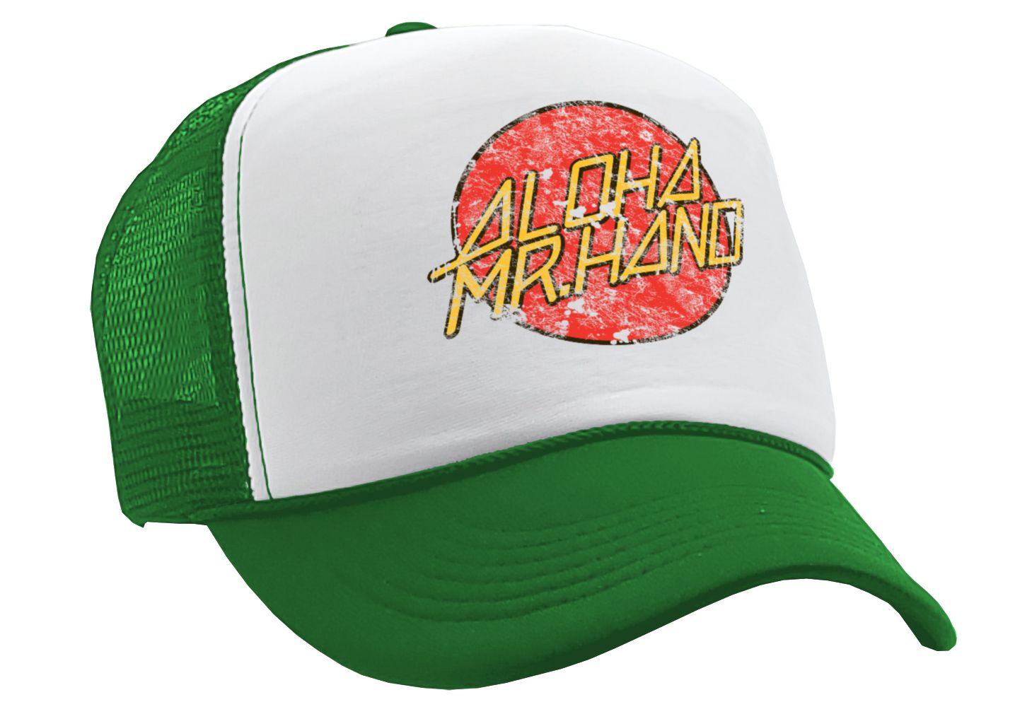 ALOHA MR HAND - ridgemont movie 1980's classic - Retro Style Trucker Cap Hat - Five Panel Retro Style TRUCKER Cap