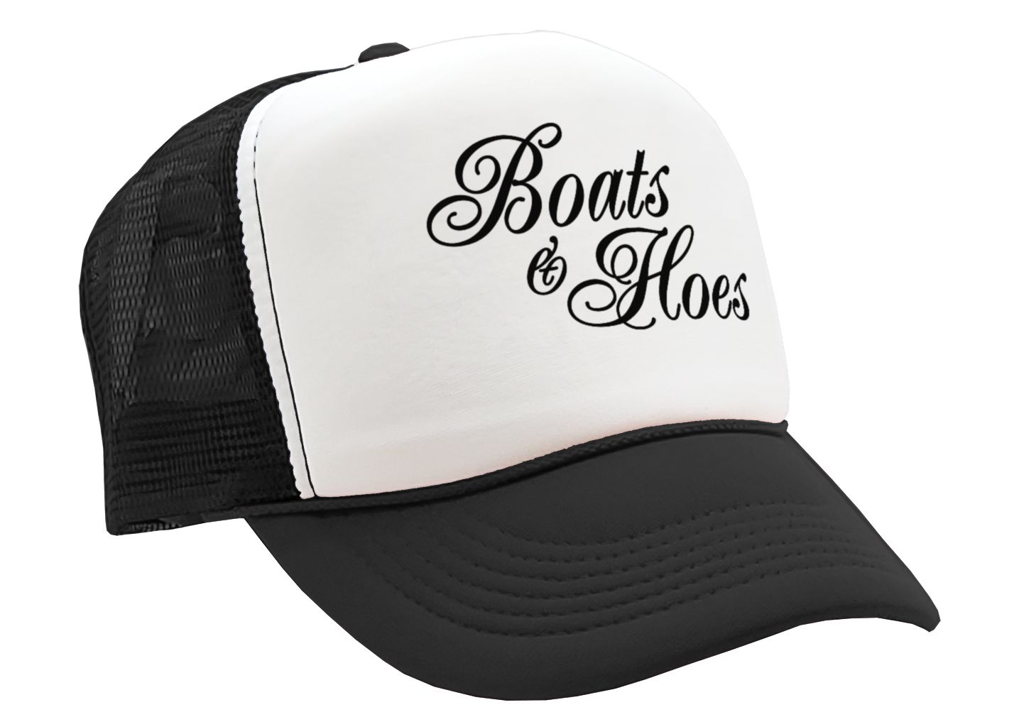 BOATS N HOES - prestige worldwide ferrell funny - Vintage Retro Style Trucker Cap Hat - Five Panel Retro Style TRUCKER Cap