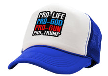 Load image into Gallery viewer, Pro God Life Gun - Vintage Retro Style Trucker Cap Hat - Five Panel Retro Style TRUCKER Cap
