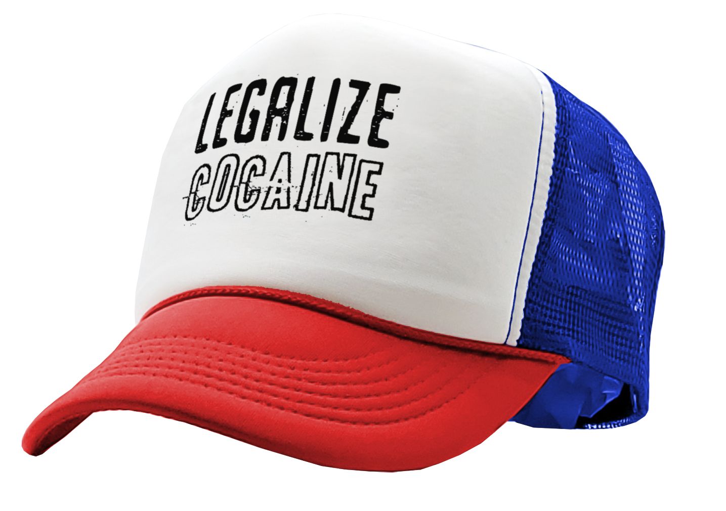 Legalize Cocaine - Vintage Retro Style Trucker Cap Hat - Five Panel Retro Style TRUCKER Cap