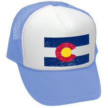 Load image into Gallery viewer, COLORADO FLAG - coloradan mountain state - Adult Trucker Cap Hat - Five Panel Retro Style TRUCKER Cap
