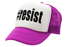 Load image into Gallery viewer, RESIST - hashtag resistance movement fight - Vintage Retro Style Trucker Cap Hat - Five Panel Retro Style TRUCKER Cap
