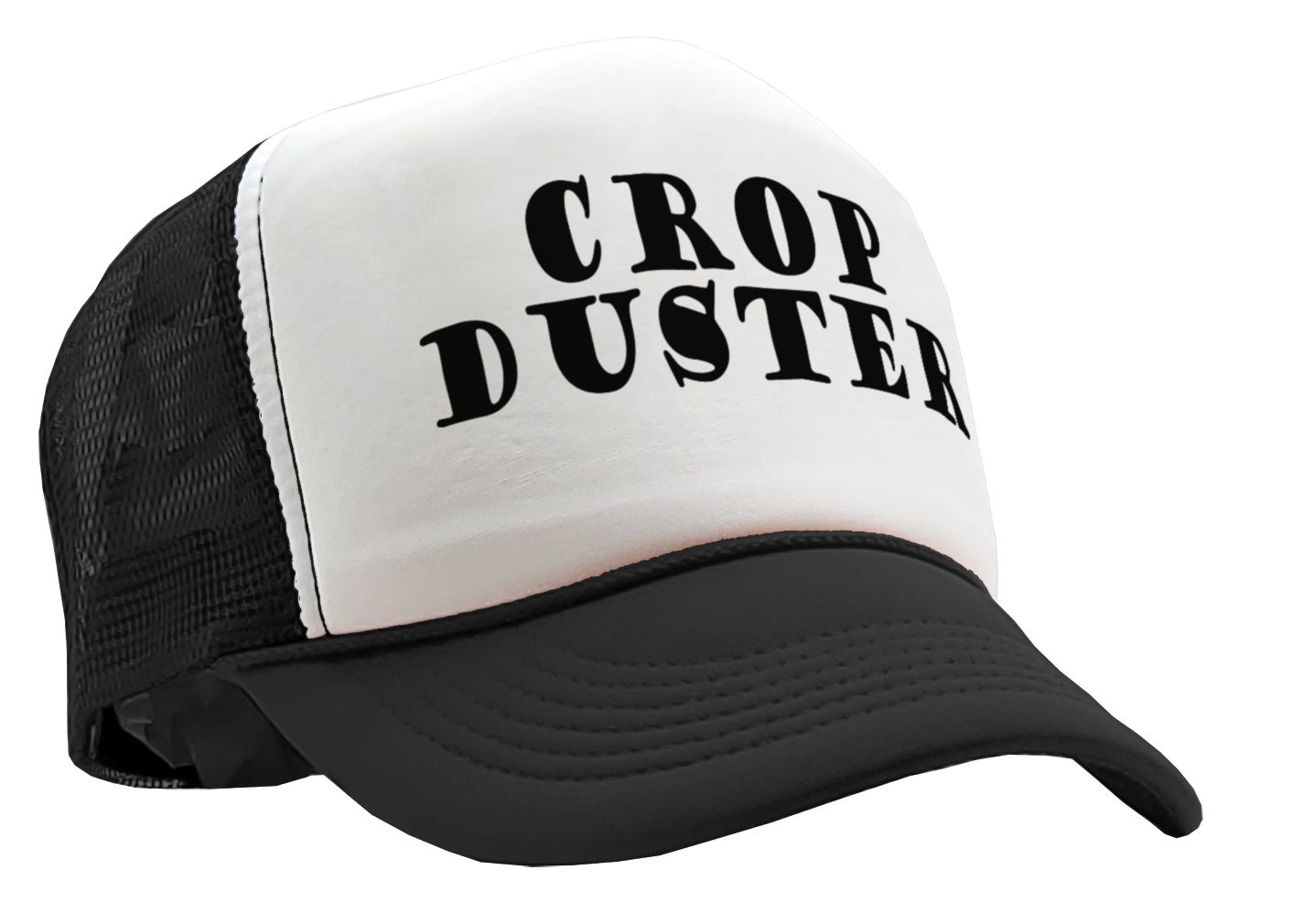 CROP DUSTER - funny fart prank joke - Vintage Retro Style Trucker Cap Hat - Five Panel Retro Style TRUCKER Cap