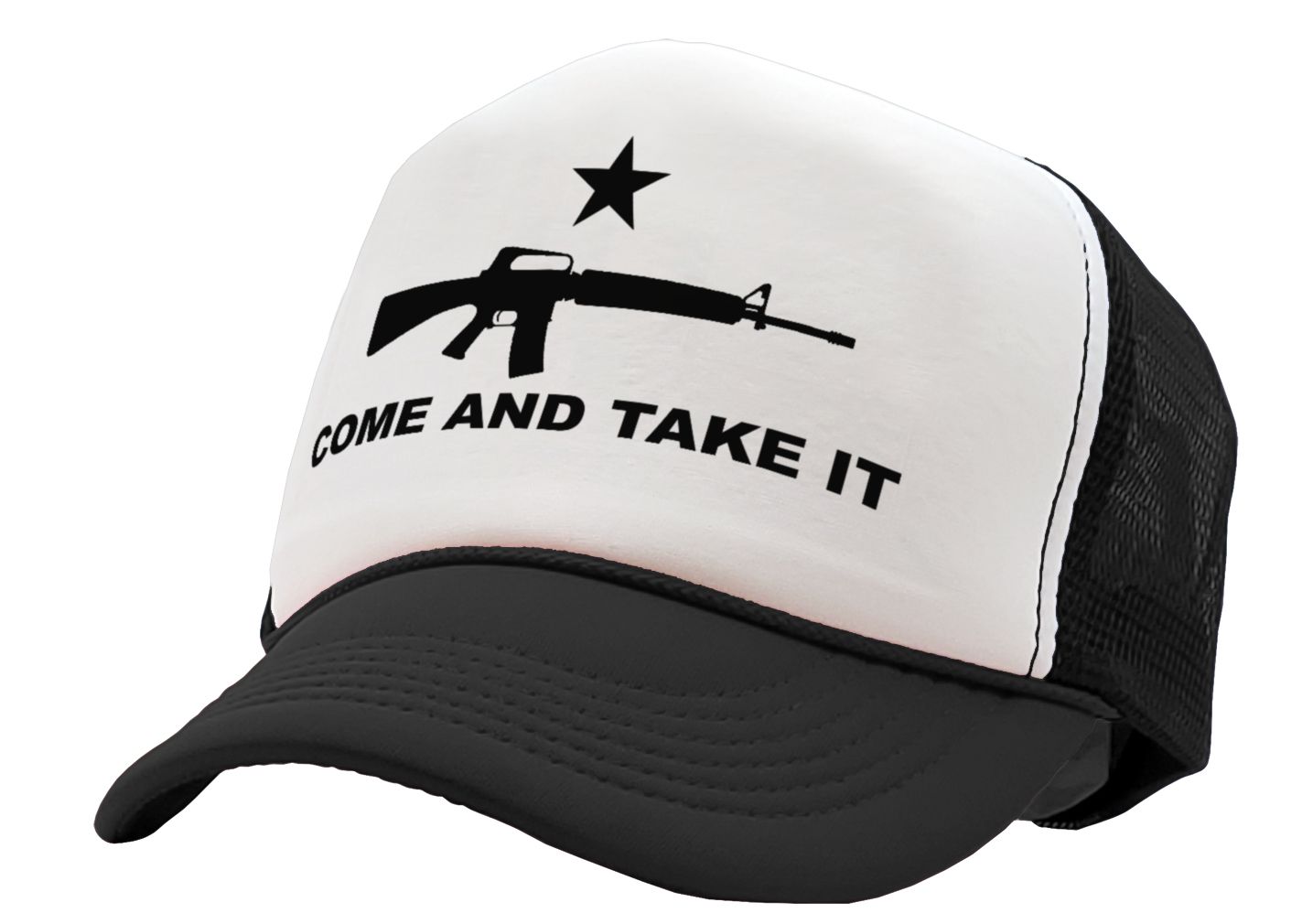 COME AND TAKE IT - 2nd amendment patriot - Vintage Retro Style Trucker Cap Hat - Five Panel Retro Style TRUCKER Cap