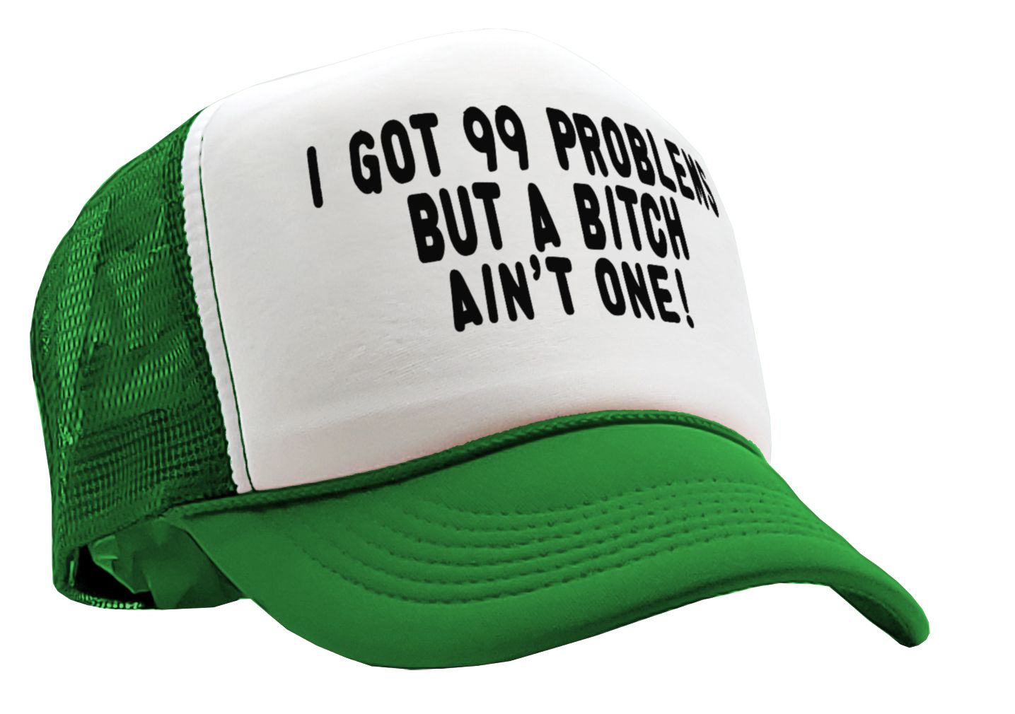 Got 99 Problems, A bitch Ain't One -viral video - Vintage Retro Style Trucker Cap Hat - Five Panel Retro Style TRUCKER Cap