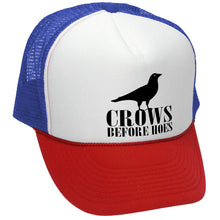 Load image into Gallery viewer, Crows Before Hoes Trucker Hat - Mesh Cap - Five Panel Retro Style TRUCKER Cap
