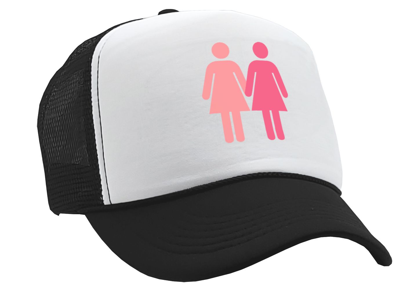 GIRL ON GIRL - lgbtq gay rights lesbian - Vintage Retro Style Trucker Cap Hat - Five Panel Retro Style TRUCKER Cap