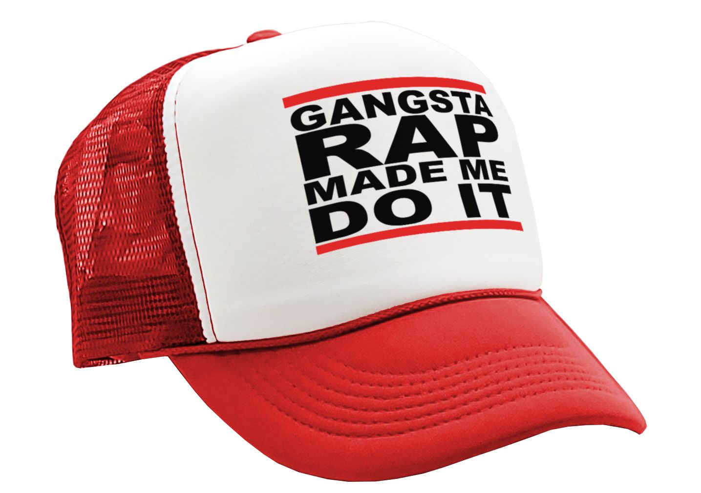 GANGSTA RAP Made Me Do It - gangster hip hop - Vintage Retro Style Trucker Cap Hat - Five Panel Retro Style TRUCKER Cap