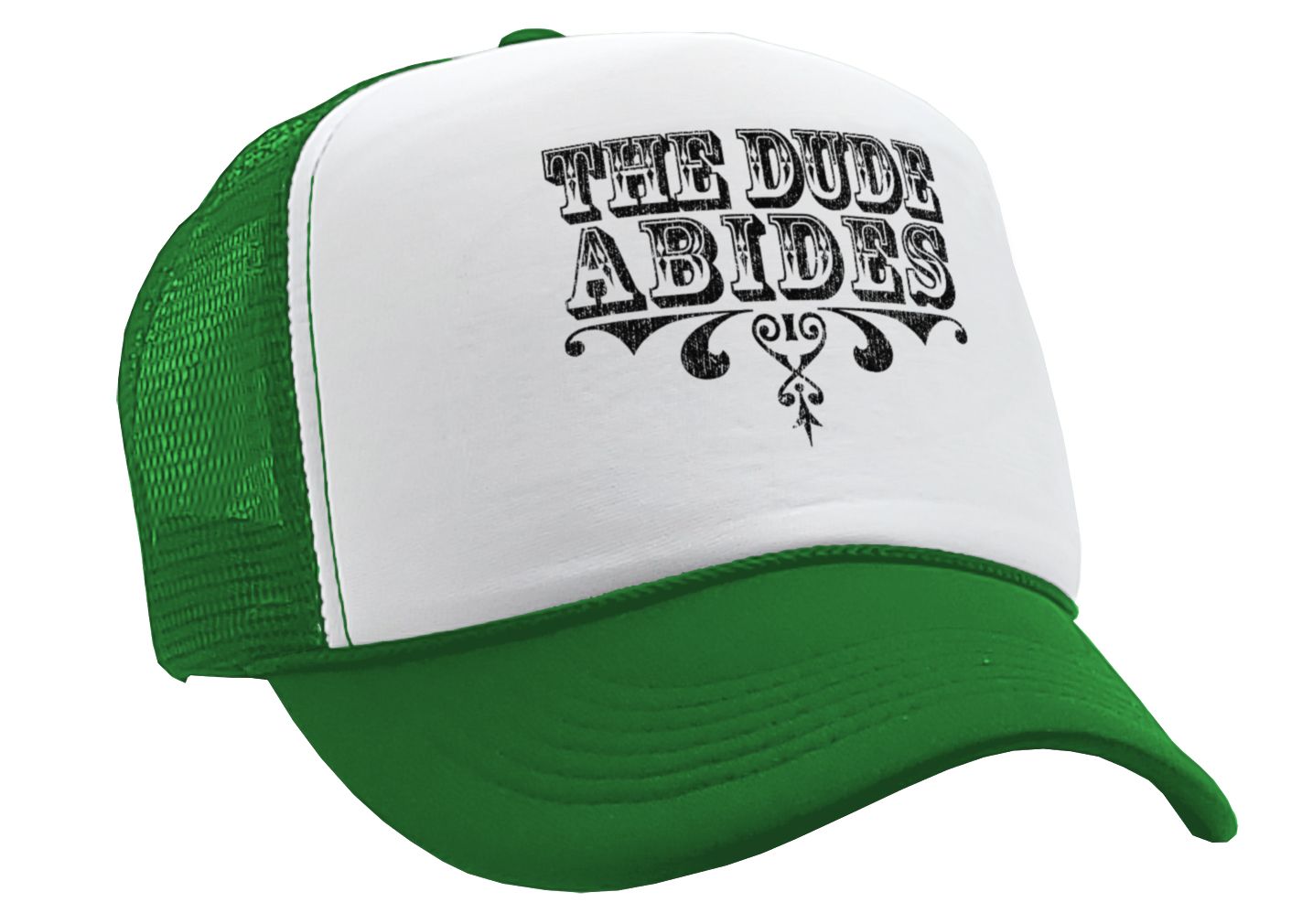 THE DUDE ABIDES - lebowski funny - Vintage Retro Style Trucker Cap Hat - Five Panel Retro Style TRUCKER Cap