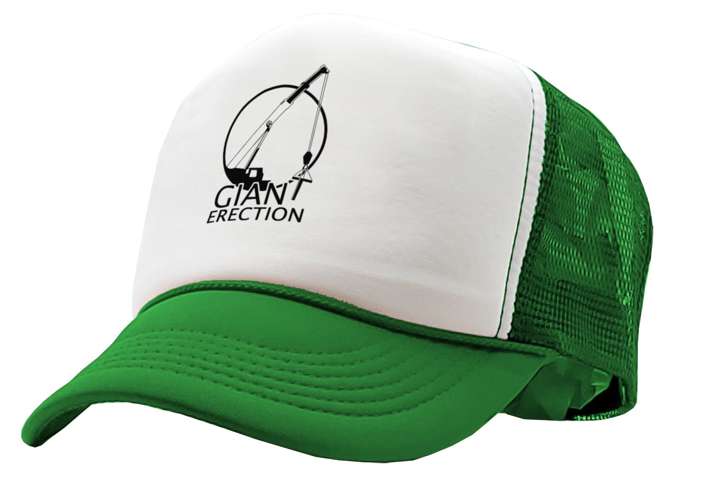 GIANT ERECTIONS - sexy construction joke - Vintage Retro Style Trucker Cap Hat - Five Panel Retro Style TRUCKER Cap