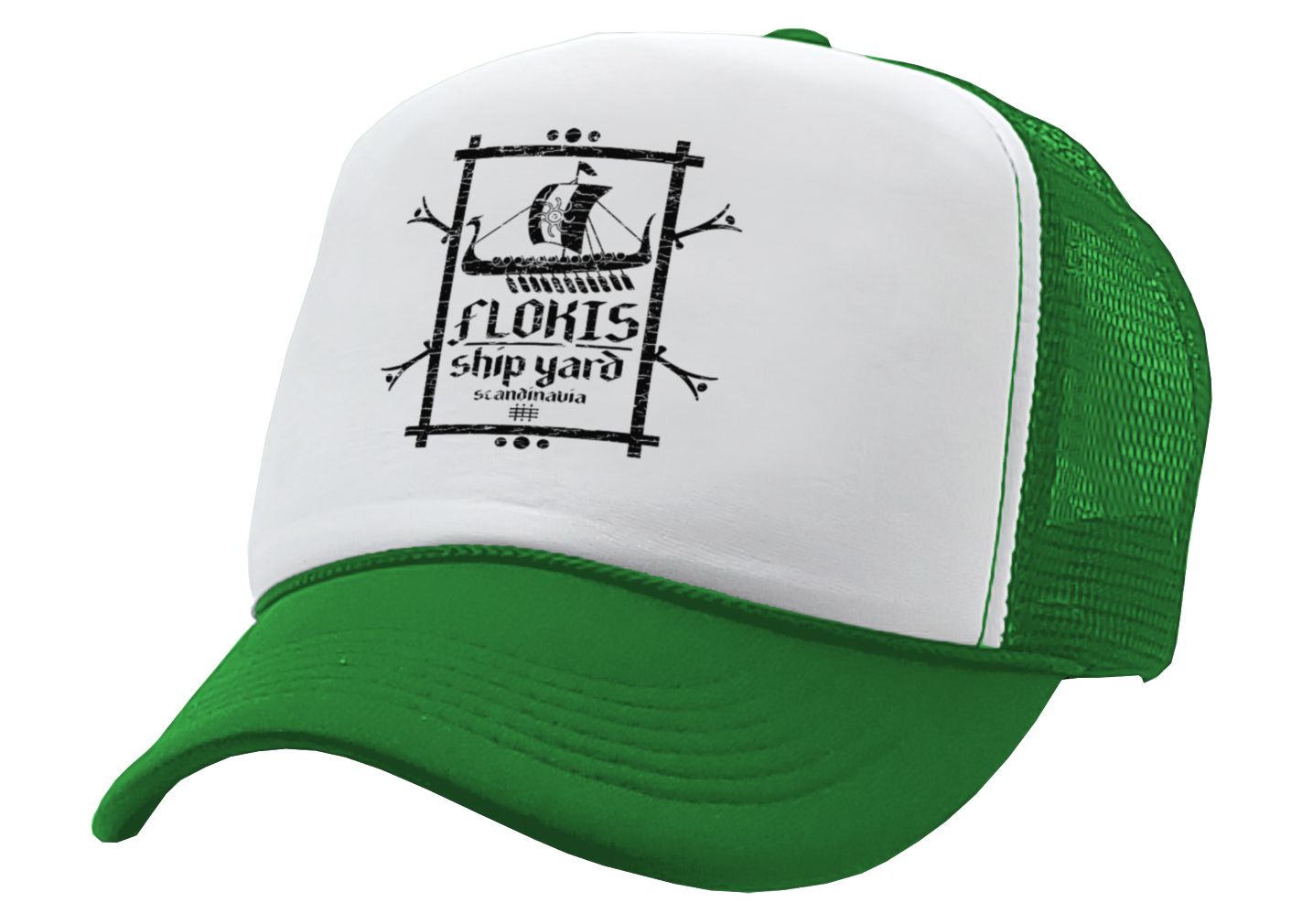 FLOKIS SHIPYARD - viking show norse - Vintage Retro Style Trucker Cap Hat - Five Panel Retro Style TRUCKER Cap