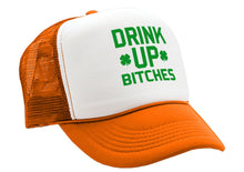 Load image into Gallery viewer, DRINK UP BITCHES - st patricks day party paddy - Vintage Retro Style Trucker Cap Hat - Five Panel Retro Style TRUCKER Cap
