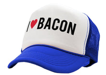 Load image into Gallery viewer, I HEART BACON - grease breakfast food - Vintage Retro Style Trucker Cap Hat - Five Panel Retro Style TRUCKER Cap
