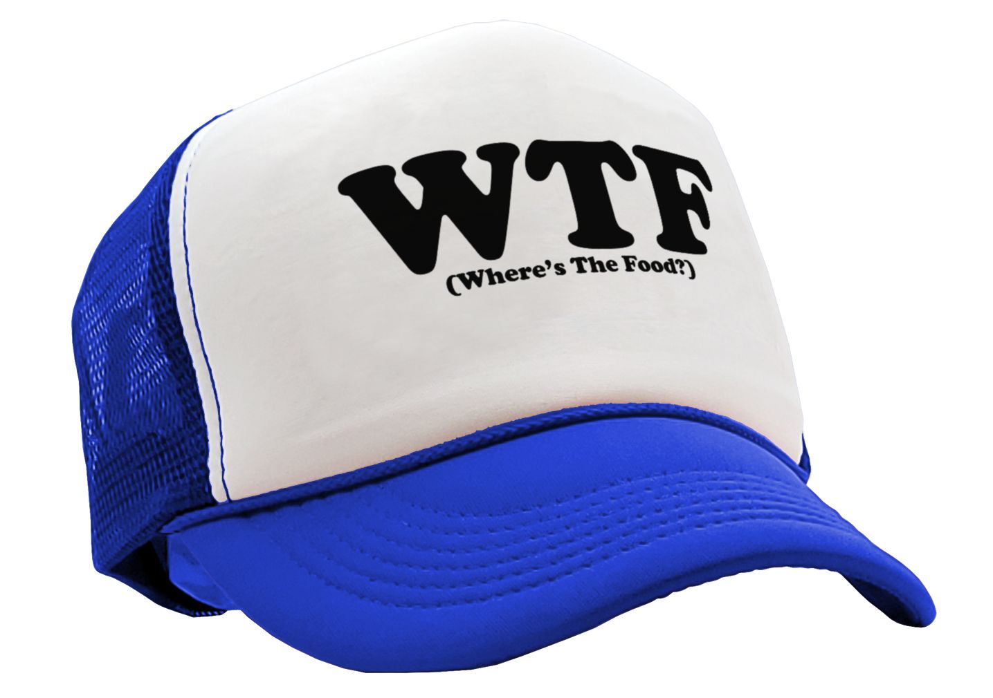 WTF - WHERES The FOOD - Five Panel Retro Style TRUCKER Cap