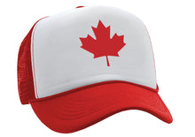 Load image into Gallery viewer, CANADIAN MAPLE LEAF - O Canada patriot pride - Vintage Retro Style Trucker Cap Hat - Five Panel Retro Style TRUCKER Cap
