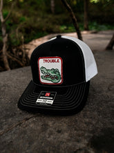 Load image into Gallery viewer, Adjustable Embroidered Snapback Trucker Hat - Gator (Trouble) Patch
