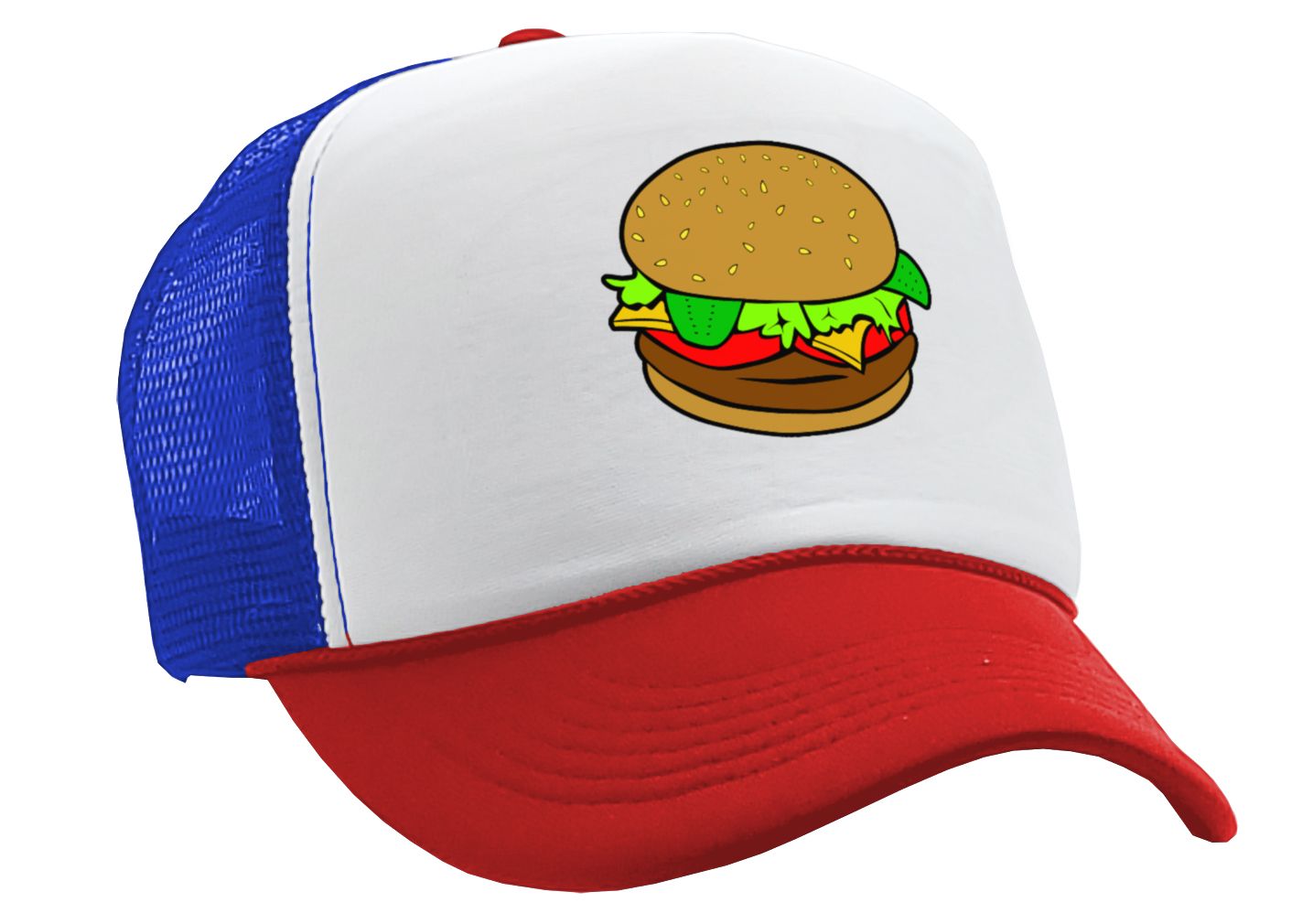 HAMBURGER - Five Panel Retro Style TRUCKER Cap