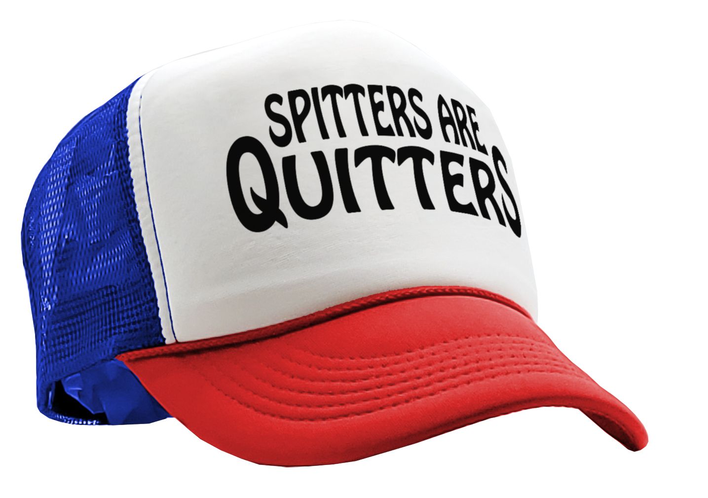 SPITTERS ARE QUITTERS - funny joke sexy - Vintage Retro Style Trucker Cap Hat - Five Panel Retro Style TRUCKER Cap