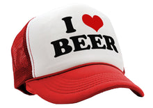 Load image into Gallery viewer, I HEART BEER - funny joke party gag - Vintage Retro Style Trucker Cap Hat - Five Panel Retro Style TRUCKER Cap
