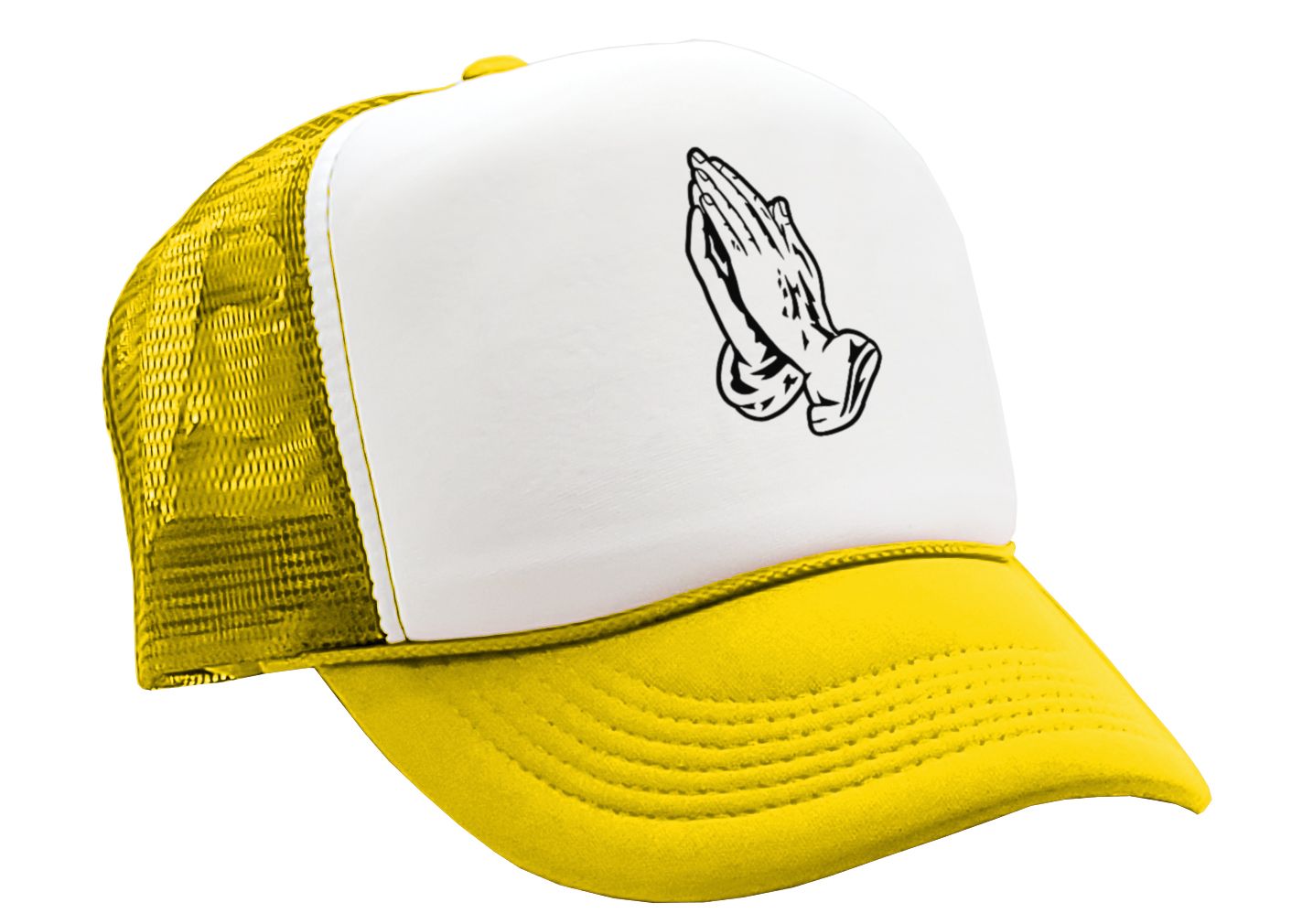 PRAYER HANDS - christian jesus christ god lord - Vintage Retro Style Trucker Cap Hat