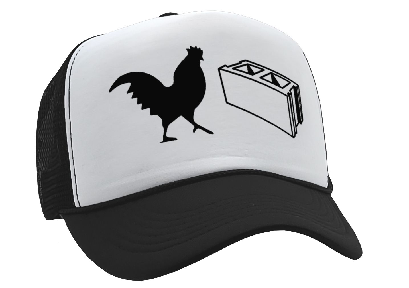 COCK BLOCK - funny sexy wingman joke gag - Vintage Retro Style Trucker Cap Hat - Five Panel Retro Style TRUCKER Cap