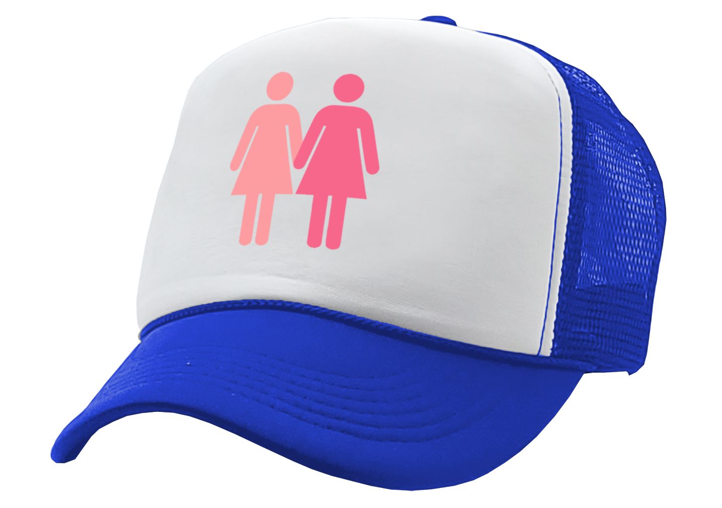 GIRL ON GIRL - lgbtq gay rights lesbian - Vintage Retro Style Trucker Cap Hat - Five Panel Retro Style TRUCKER Cap