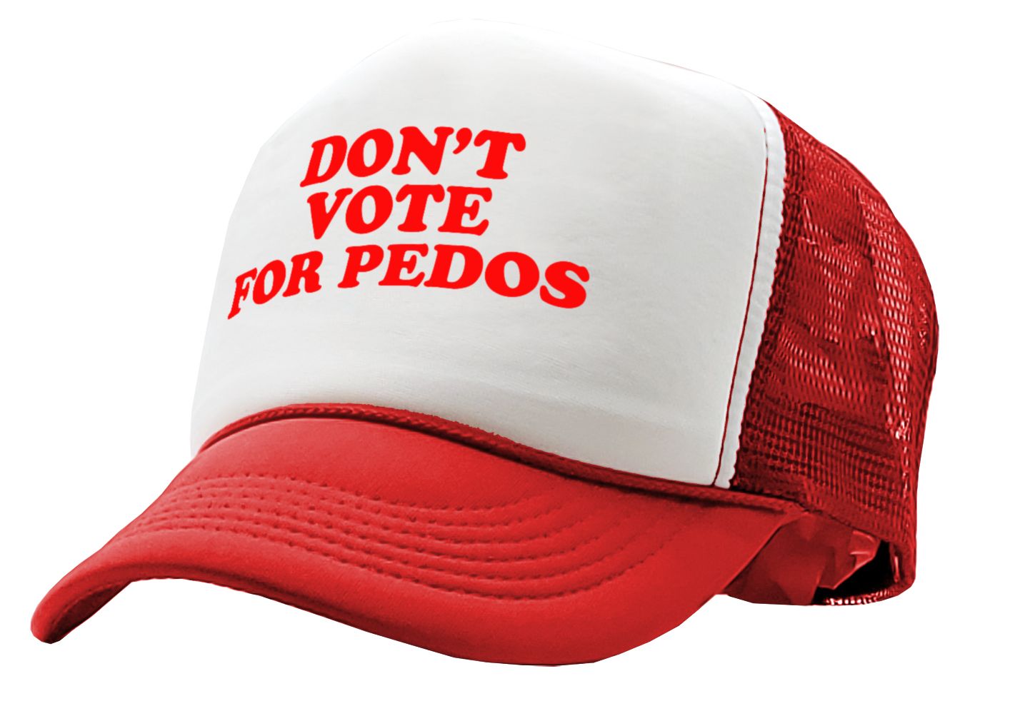 DON'T VOTE for PEDOS - Five Panel Retro Style TRUCKER Cap